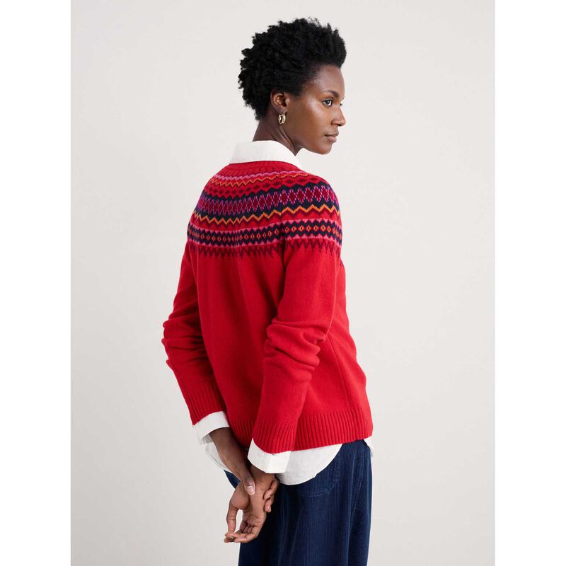 Seasalt Cornwall Gurnard's Head Jumper Windward Carmine Multi image number 1