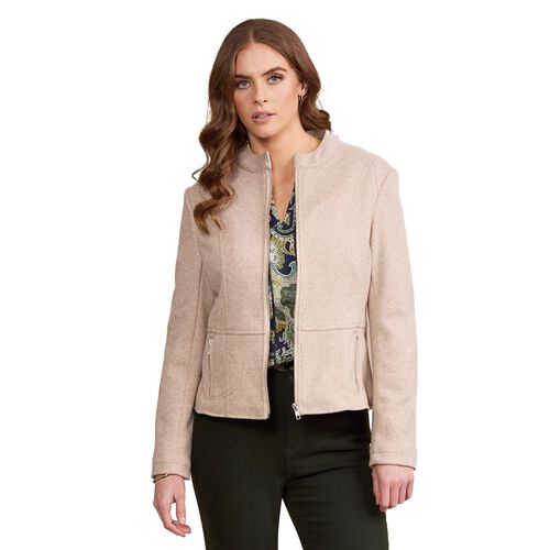 Vassalli Long Sleeve Lined Zip Up Jacket With Front Zip Detailing