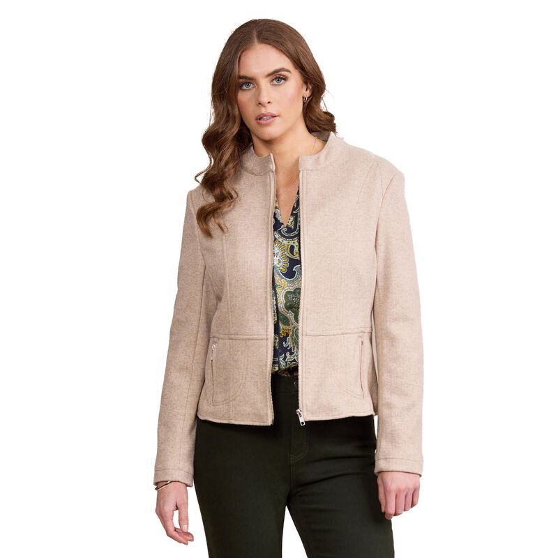 Vassalli Long Sleeve Lined Zip Up Jacket With Front Zip Detailing image number 0