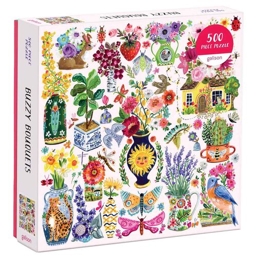 Galison Buzzy Bouquets 500 Piece Puzzle