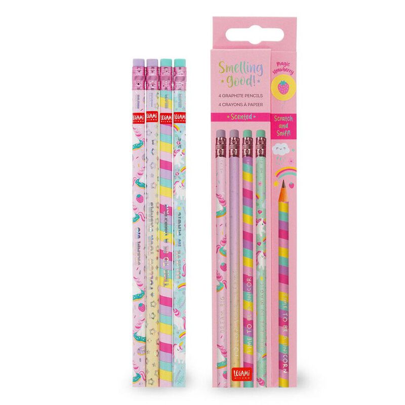 Legami Smelling Good Scented Pencils Set of 4 - Unicorn image number 0
