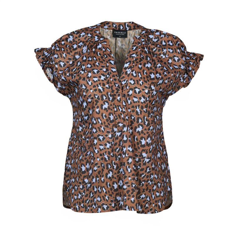 Vassalli Printed Drop Shoulder Top With Shirring Detail image number 6