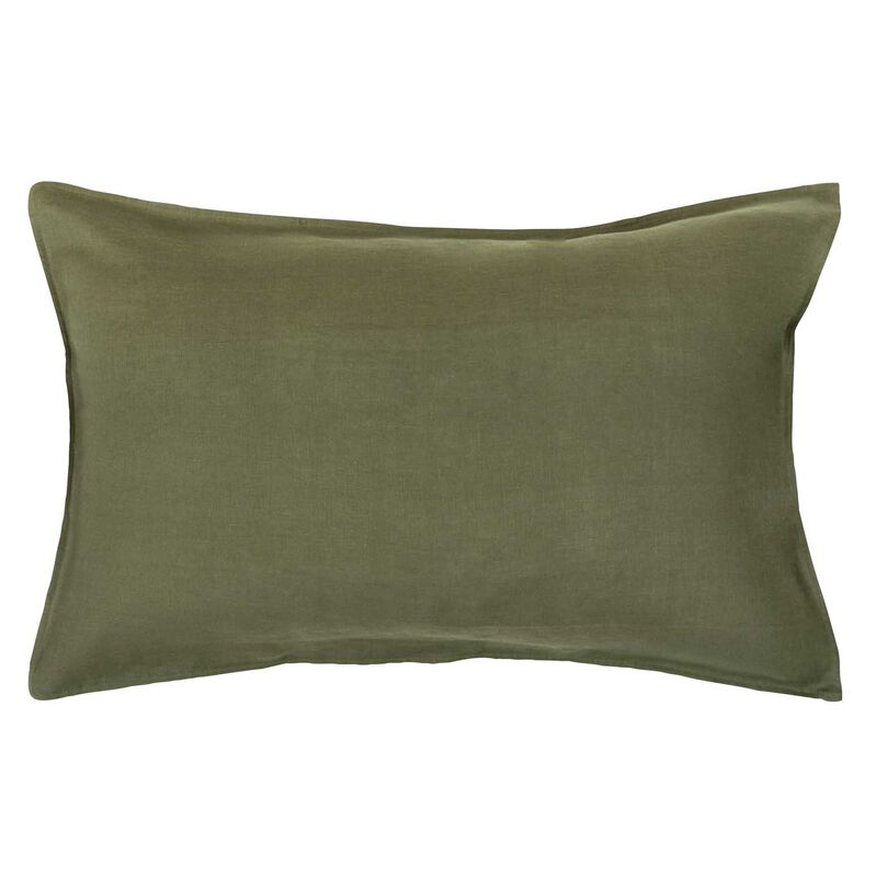 Wallace Cotton Olive Loft Linen Standard Pillowcase Set image number 0