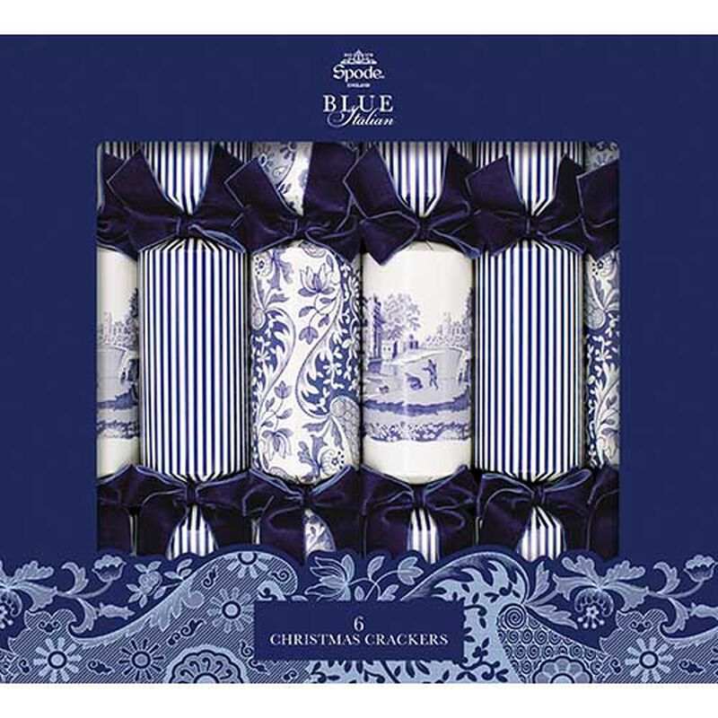 The Paperie Portmerion Spode Luxury Crackers Blue Italian Set of 6 image number 0