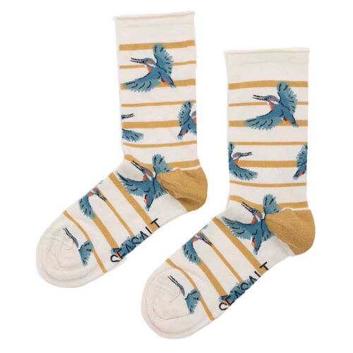 Seasalt Cornwall Womens Arty Socks Shore Kingfisher Chalk Daylily