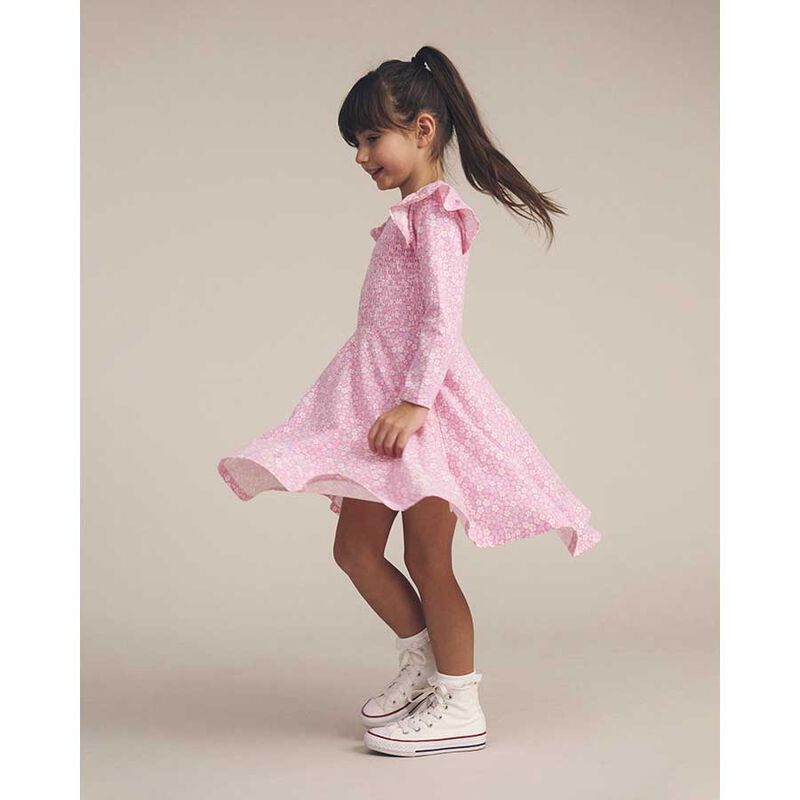 Huxbaby Ditsy Floral Shirred Long Sleeve Dress 3-5Y image number 1