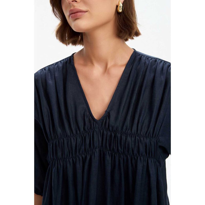 TIRELLI Puff Sleeve Gather Front Dress image number 2