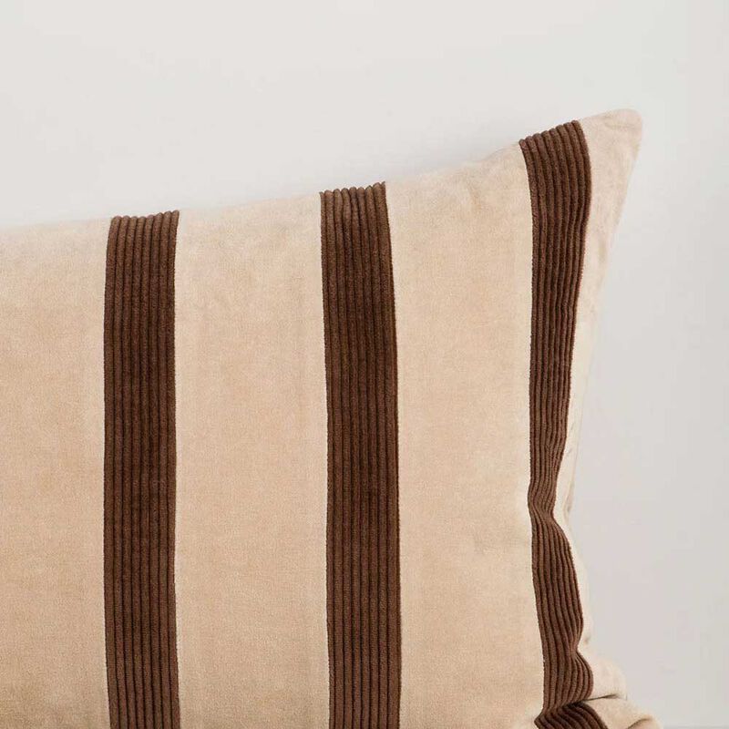Baya Huxley Cushion With Feather Inner 40x90cm - Natural/Chocolate image number 2