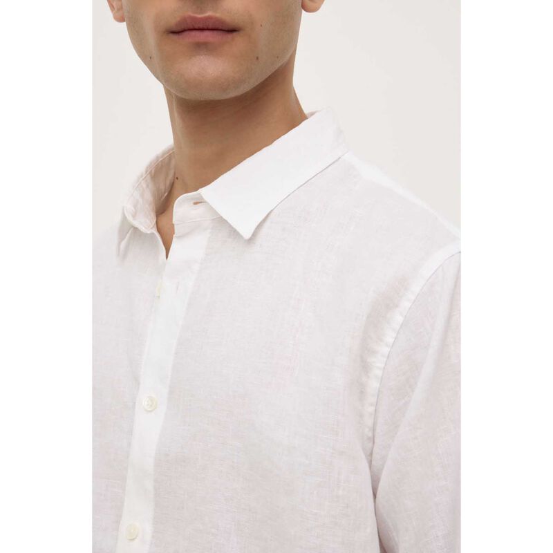 Assembly Label Everyday Mens Linen Long Sleeve Shirt White image number 2