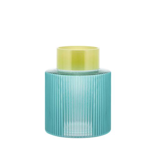 Remember Groove Glass Vase - Blue