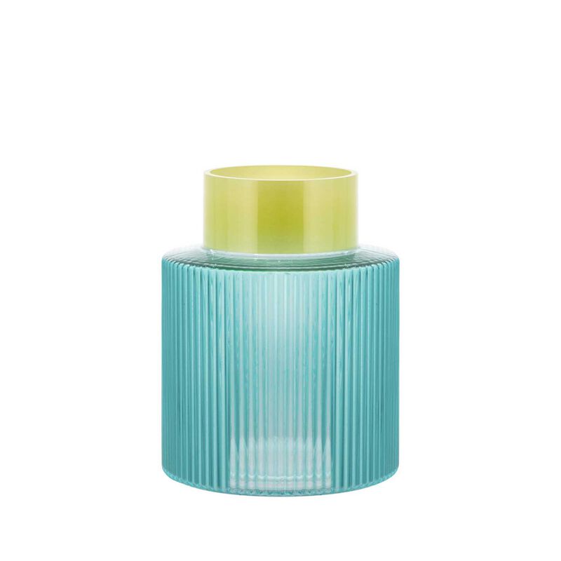 Remember Groove Glass Vase - Blue image number 0