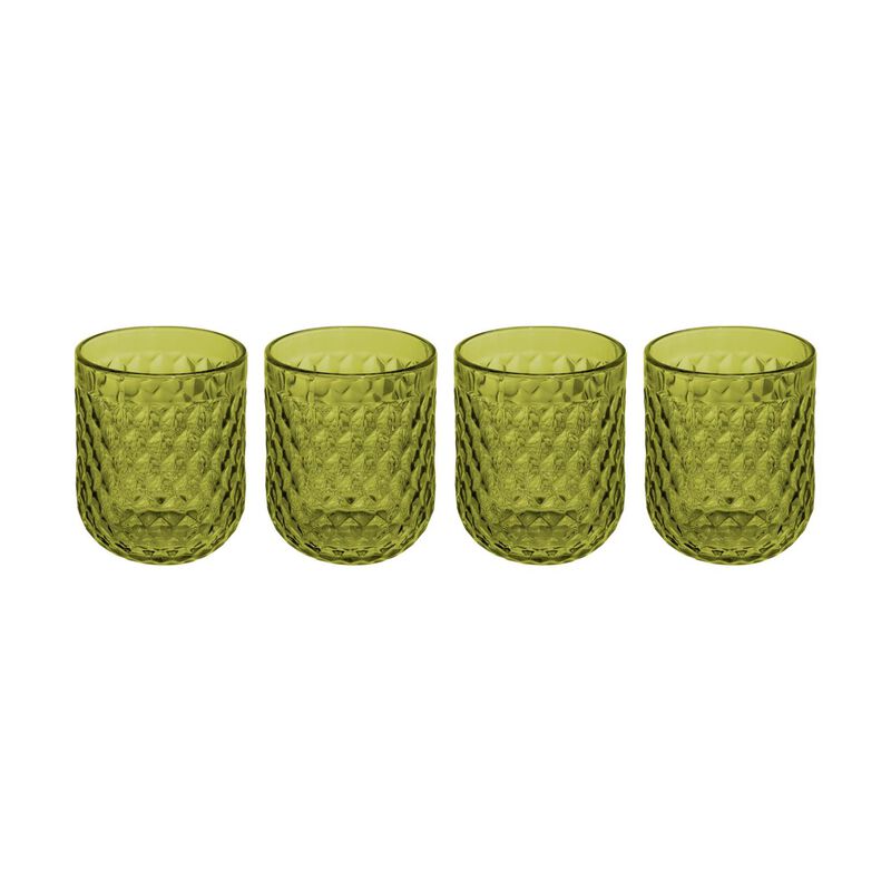 Casa Domani Caterina Double Old Fashion Glass 4Pc Green Gift Boxed image number 0