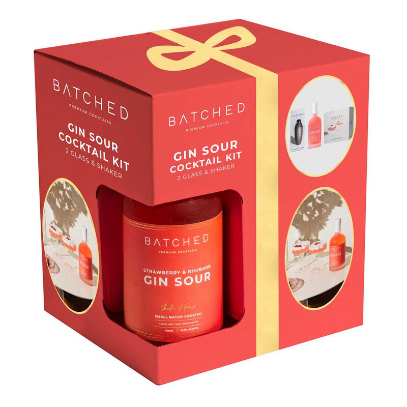 Batched Gin Sour with 2 x Wave Glass & Shaker Gift Pack image number 0