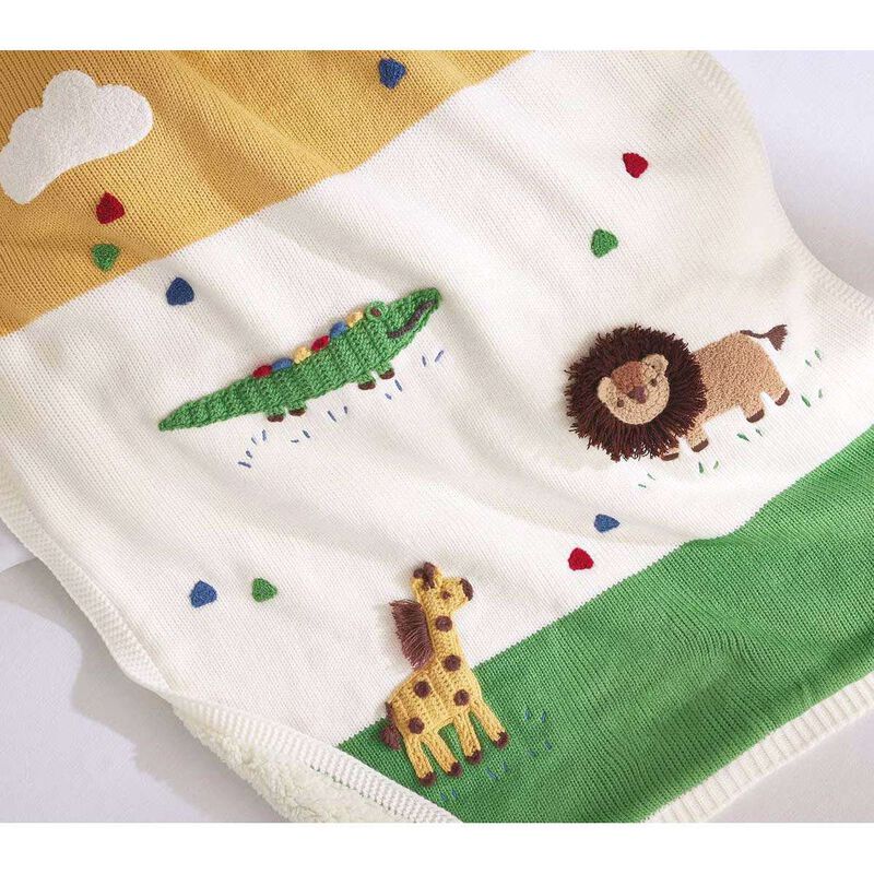 Pottery Barn Kids Safari Heirloom Baby Stroller Blanket image number 2