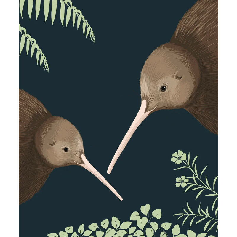 Hansby Design Kiwi Pair Ink A4 Print image number 1