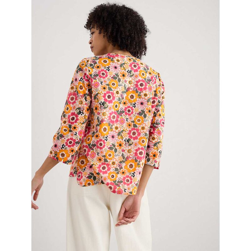 Seasalt Cornwall Watercolour Sketch Top Retro Daisies Chalk image number 1