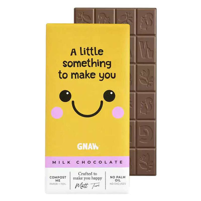 GNAW 'Smile' Milk Chocolate Bar 80g image number 0