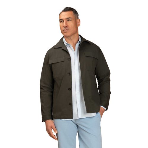 Rembrandt Devonport Khaki Green Cotton Shirt Jacket