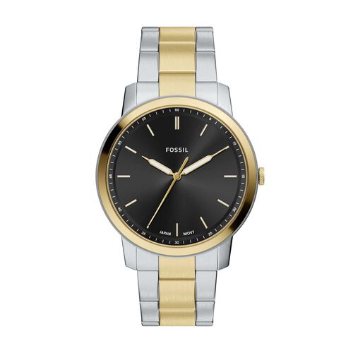 Fossil Minimalist 44mm Three-Hand Two-Tone Stainless Steel Watch
