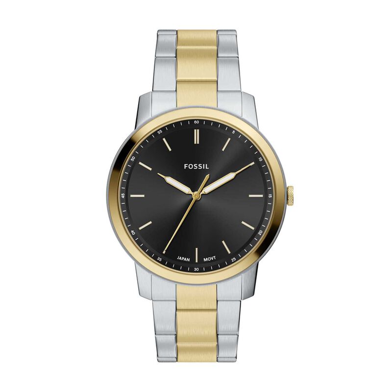 Fossil Minimalist 44mm Three-Hand Two-Tone Stainless Steel Watch image number 0