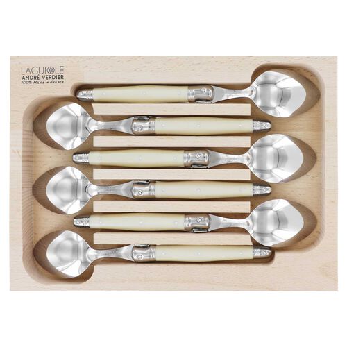 Andr&eacute; Verdier Laguiole Dinner Spoon 6 Piece Set - Ivory