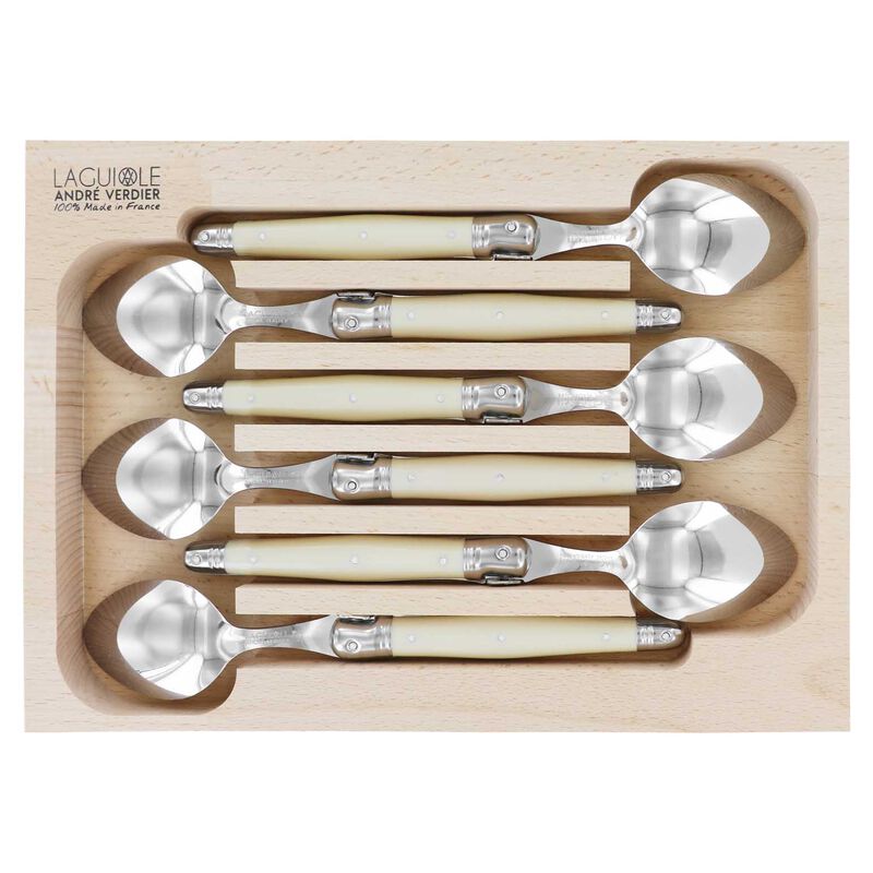 Andr&eacute; Verdier Laguiole Dinner Spoon 6 Piece Set - Ivory image number 0