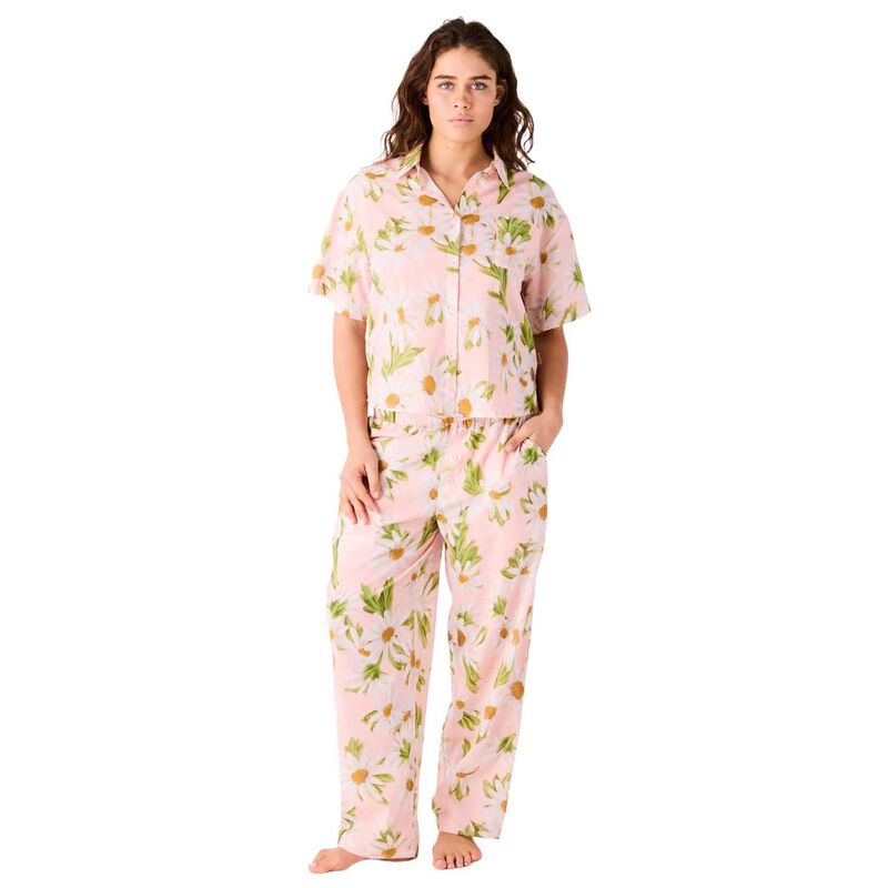Kip&Co Sweet Daisy Adult Organic Cotton Short Sleeve Shirt & Pant PJ Set image number 0