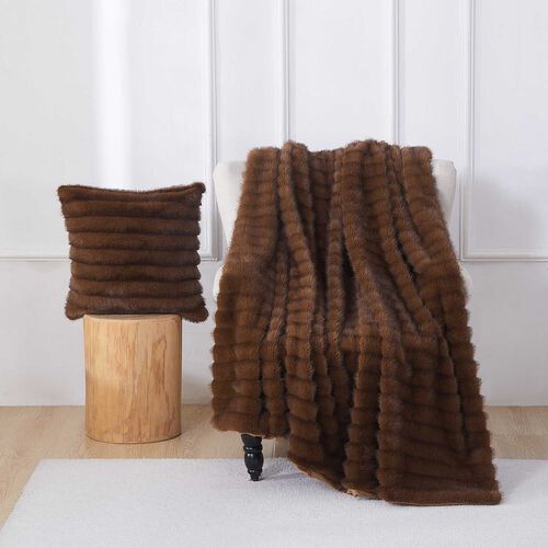Top Drawer Sable Cushion 650Gsm Carved Fur - 45x45cm With Inner