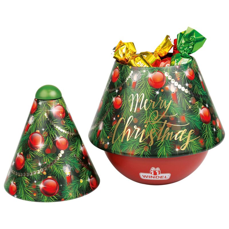 Windel Christmas Tree Metal Music Box Chocolate Pralines 150g image number 2