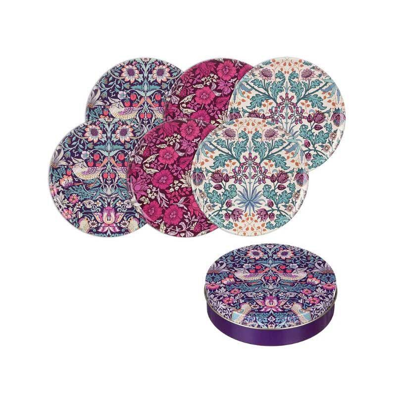 Arts & Crafts Assorted Coaster Set Of 6 In Tin image number 1