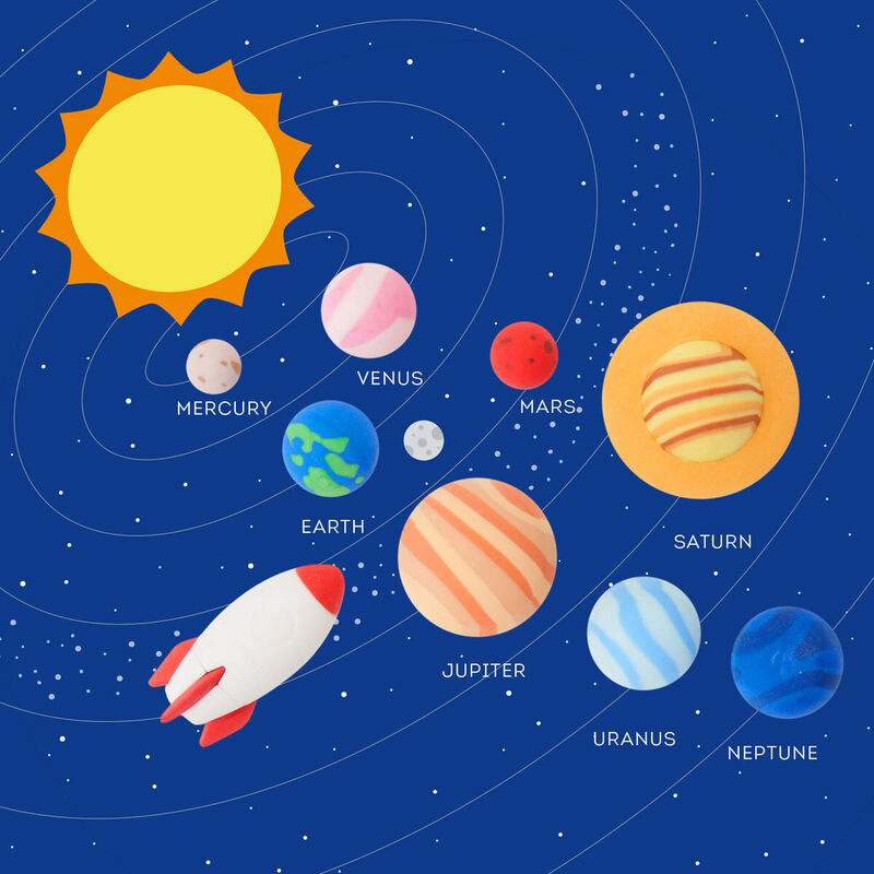 Legami Solar System Set of 9 Erasers image number 2