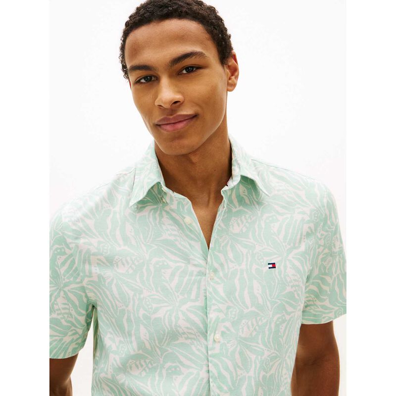 Tommy Hilfiger Linen Blend Printed Camp Shirt image number 2