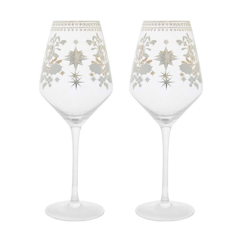 Maxwell & Williams White Christmas Wine Glass 500ml Set Of 2 image number 0