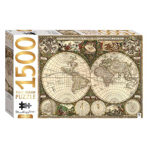 Hinkler Mindbogglers Gold Vintage World Map 1500 Piece Puzzle