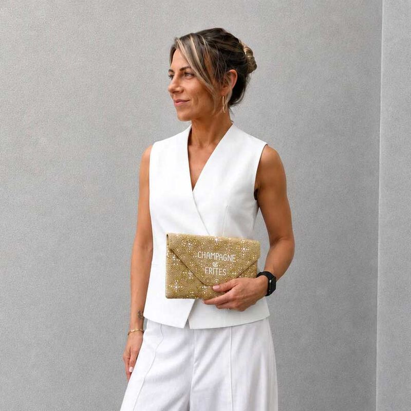 Dark Hampton The Champagne Et Frites Beaded Bag image number 1