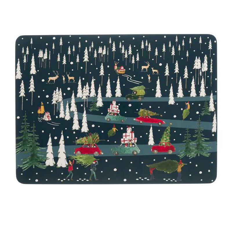 Sophie Allport Home For Christmas (Scene Style) Placemats Set Of 4 image number 0