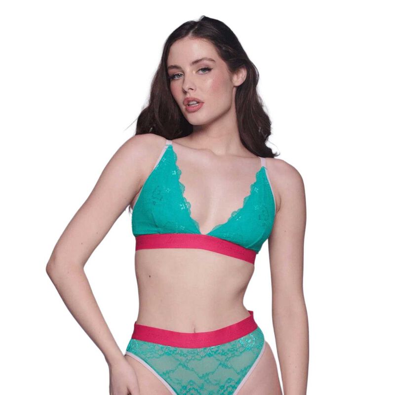 Lemonade Dolls Signature Lace Bralette - Trilogy Green image number 0