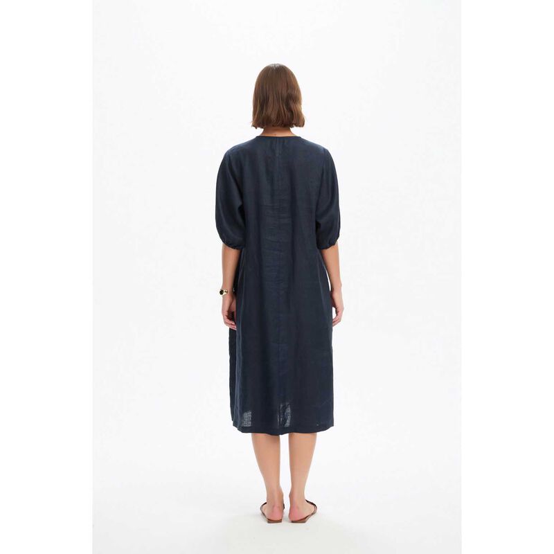 TIRELLI Puff Sleeve Gather Front Dress image number 1