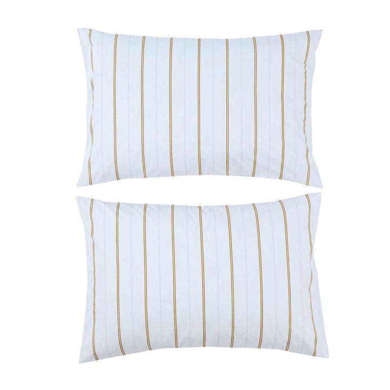 MM Linen Cape Stripe Pillowcase Set - Ochre image number 0