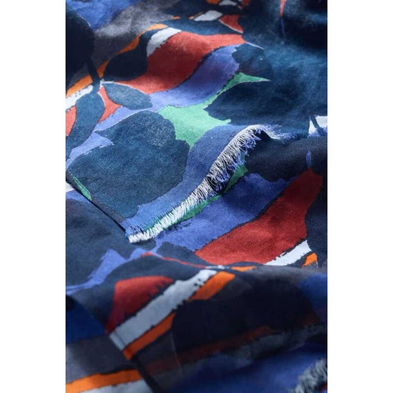 Seasalt Cornwall May Garland Scarf Camellia Stripe Ink image number 2