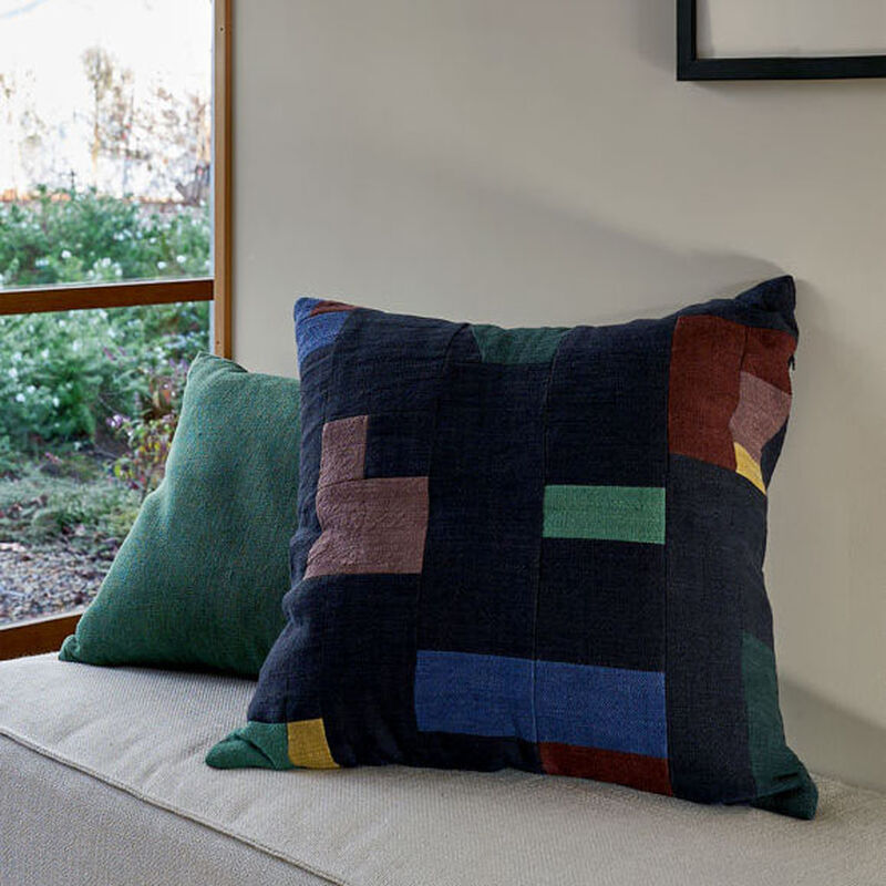 Citt&agrave; Barragan Cushion Cover Blue Black/Multi image number 1