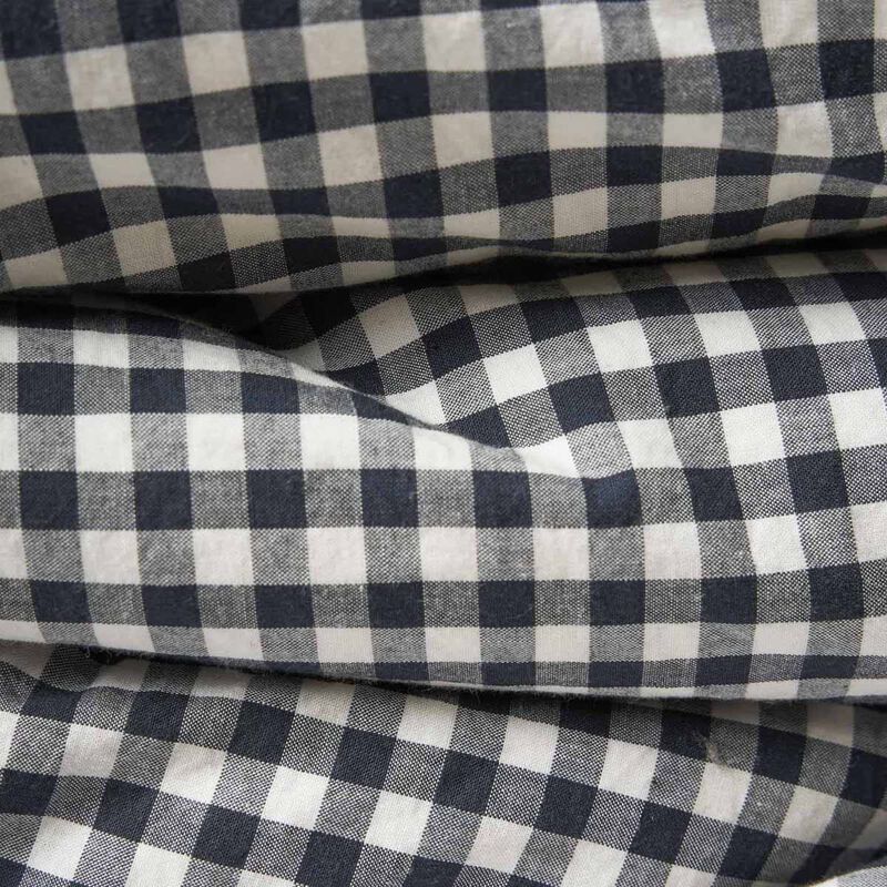 Città Gingham Organic Cotton Euro Pillowcase Navy image number 1
