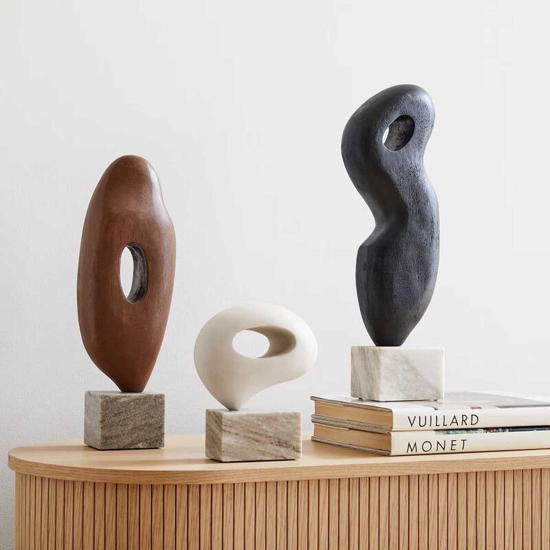West Elm Alba Wood Sculptural Object image number 5