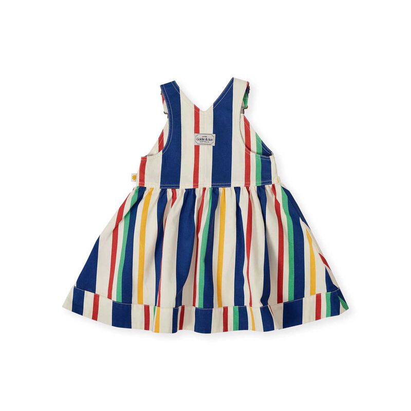Goldie + Ace 90's Bold Stripe Heidi Denim Pinafore Dress 3-5Y image number 3