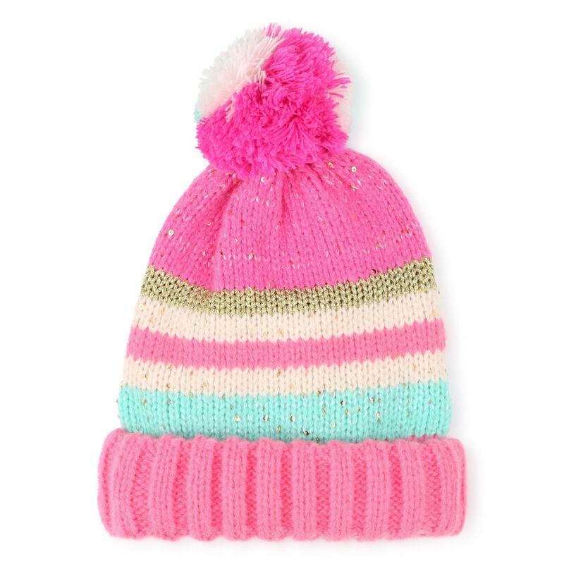 Billieblush Striped Pom-Pom Hat T2 - T3 image number 2