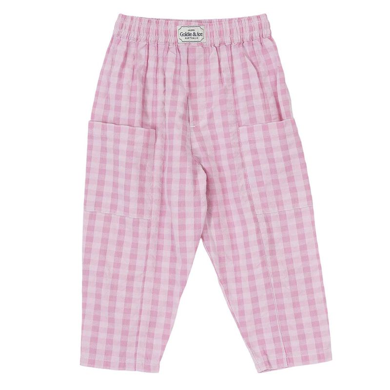 Goldie + Ace Lightweight Gingham Kit Pocket Pant 3-5Y image number 0