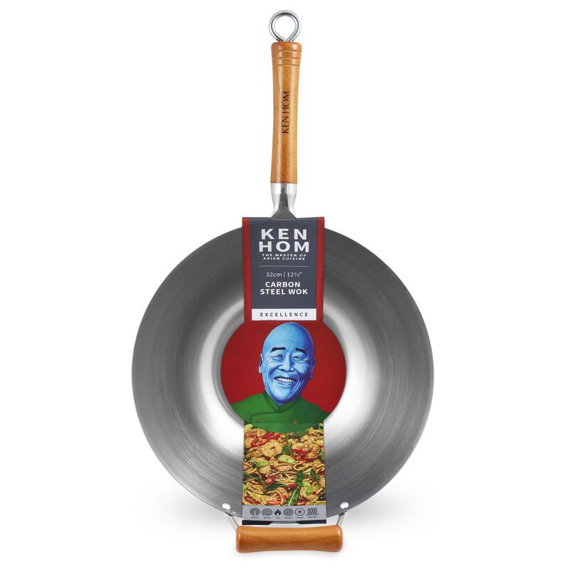 Ken Hom Carbon Steel Wok 32cm image number 0