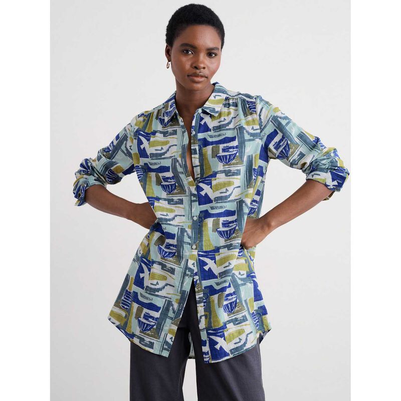 Seasalt Cornwall Wren Flutter Shirt Windowscape Sketch Chalk image number 2