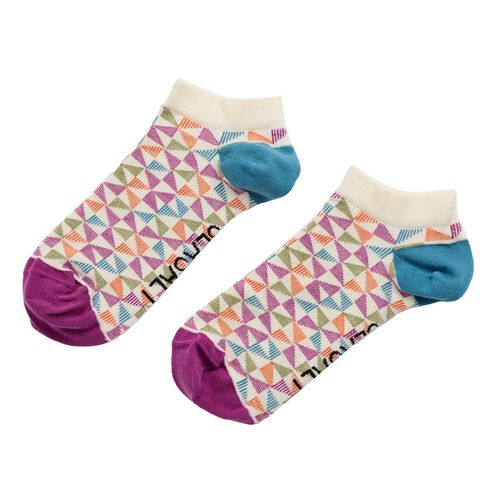 Seasalt Cornwall Womens Arty Trainer Socks Geo Poseidon Mix