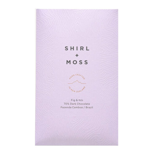 Shirl + Moss Fig & Nib 70% Dark Chocolate Bar 80g